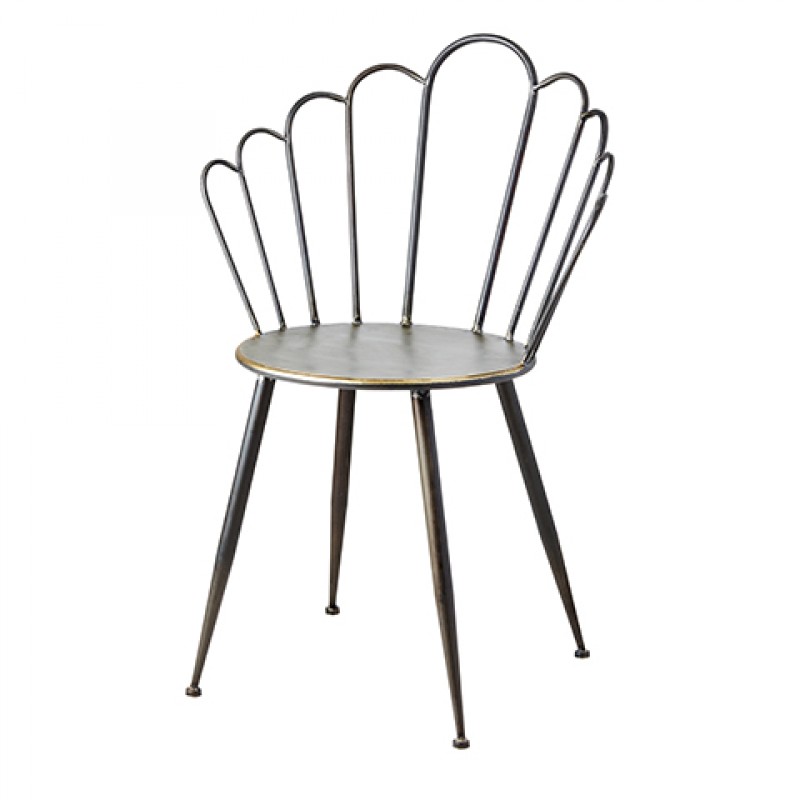 DINING CHAIR PROVENCE BLACK BRASS METAL - CHAIRS, STOOLS